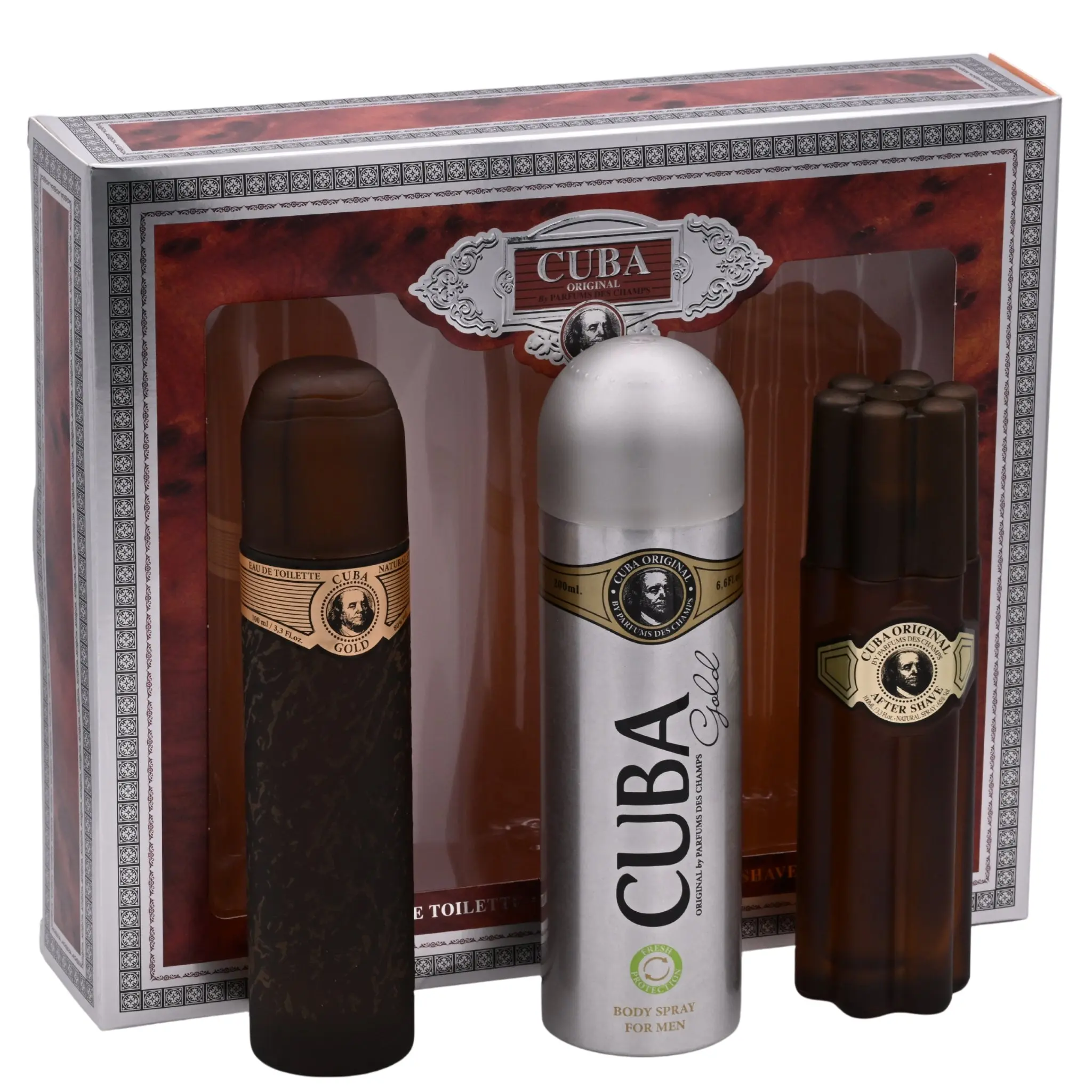 Cuba Gold Men's 3-Piece Deluxe Gold-Edition Fragrance Multi-Pack - New in Box, Fragrant, Luxurious, Boxed Masculine Scent, Ideal Men's Gifts, Boxed Men's Fragrance, Luxurious Men's Fragrance