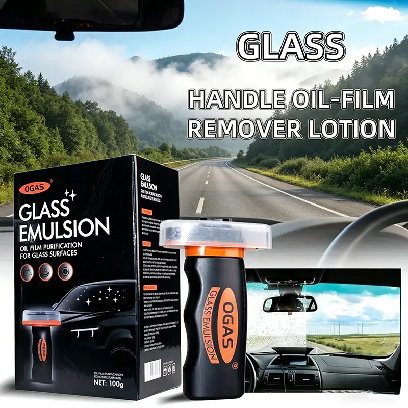 Oil film kit box Car Windshield Oil Film Remover Glass Cleaner – Strong Water Repellent Anti Fog Coating for Windshield Rearview Mirror Side Window, Streak Free Car Cleaning Supplies