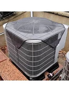 Air Conditioner Cover Fits External Unit Central A/C Deflector Panel Heavy Duty Mesh for Outdoor Square Units All Season Black 71 x 71 cm