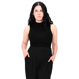 Mock Neck Top Black