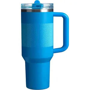Flip Straw Tumbler with Leakproof Lid |       Built-In Straw & Handle |       Cupholder Compatible for Travel |       Insulated Stainless Steel Cup |       BPA-Free