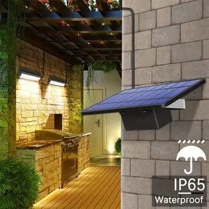 Multi Functional Solar Pendant Light Pair of Double Headed Wall Mounted Lights Detachable Easy Install for Outdoor Porch Garden Tool Room Pet House Eco Friendly Solar Powered