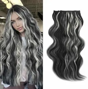 Vigorous Women's Clip-in Hair Extensions, Soft Synthetic Long Wavy Hairpieces, Easy-to-Wear for Daily Use & Event Party Instant Length Styling, Soft Synthetic Hair