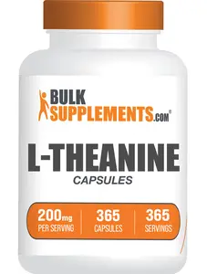 BulkSupplements - L-Theanine Capsules - Heart Health - Cognitive Support - 365 Capsules - 200mg per Serving