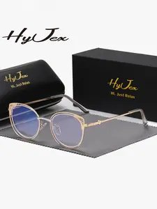 HyJex 1 Piece Unisex Comfortable Lightweight  Full Frame Plaon Glasses Show Intellect Cat Eye Frame Plaon Glasses