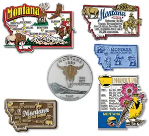Montana Six-Piece State Magnet Set by Classic Magnets, Includes 6 Designs