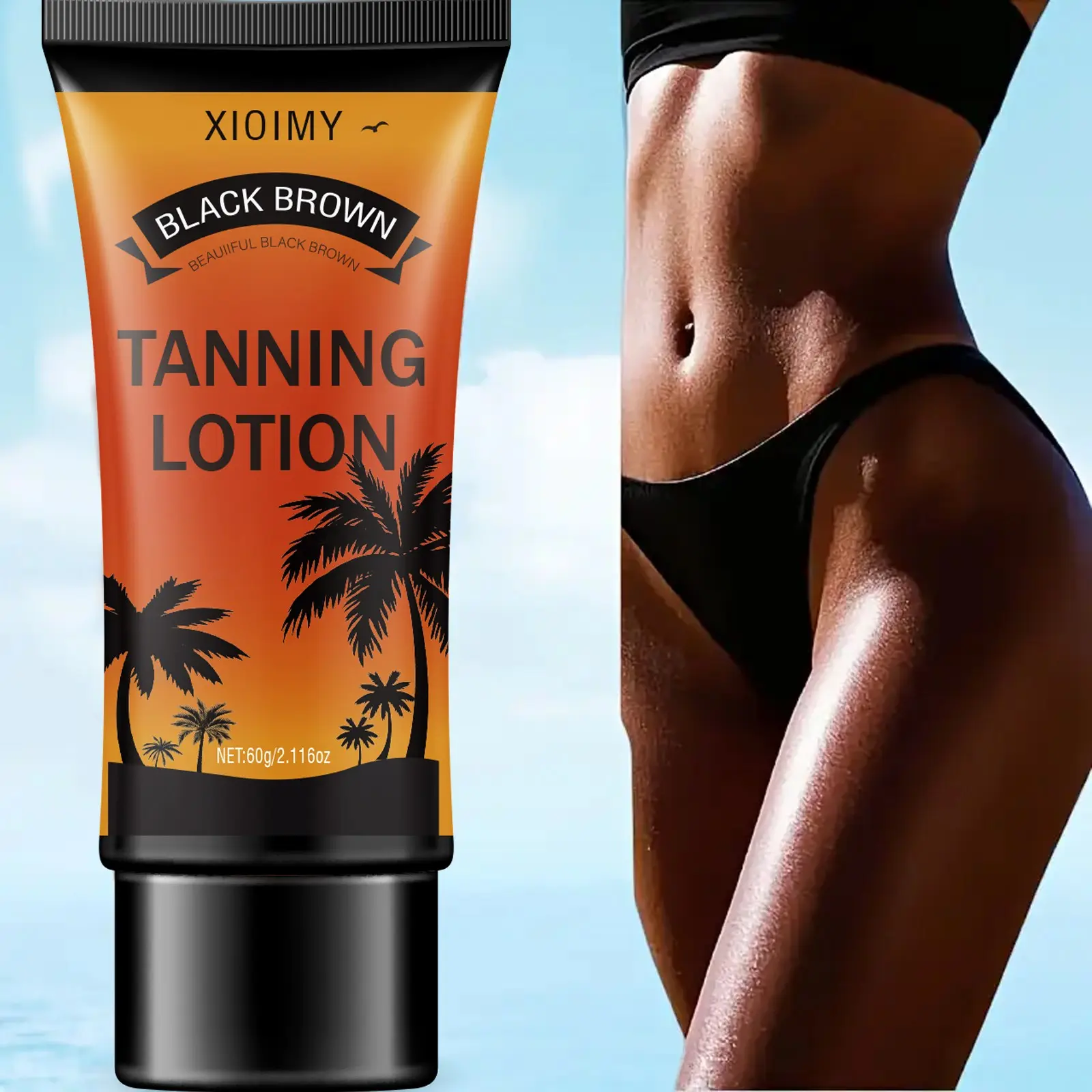 60g Accelerated Beauty Self Tan Tanning Lotion, Quick-Tan Copper Wheat Bronze Shade, Refreshing Moisturizing Non-Greasy Formula, 72-Hour Long-Lasting, Beach Vacation Essential