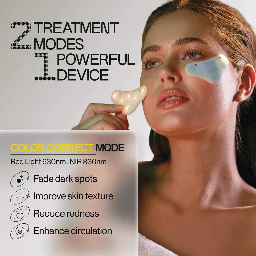 Glotech Minis Rechargeable Facial Beauty Device, LED Light Therapy for Beauty & Personal Care Routines