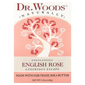 Dr. Woods Exfoliating Bar Soap, English Rose , 5.25 oz (149 g)