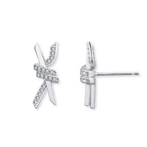 Radiance by Absolute™ .38ctw Sterling Silver Love Knot Stud Earrings