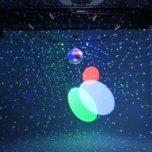 Yescom Complete 10-Piece Disco Ball Party Kit: 16" Mirror Ball with Rotating Motor & 8 Independent RGBW Spotlights for Stage, Wedding Venue & DJ Events