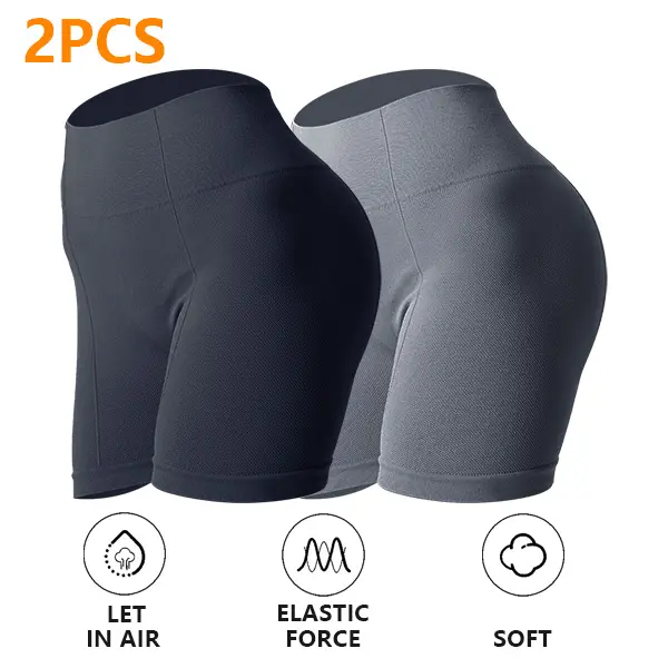 Women's 2-Pack Butt Lifting Seamless Sports Shorts, High-Stretch Quick-Dry Gym Bottoms, Breathable Comfortable Athletic Wear for Running, Local Spring Summer Stock