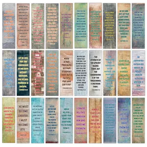 30 Bible Verse Bookmarks, Inspirational Quotes Reading Markers, Book Accessories, Psalms, Proverbs, Gospels, Ideal for Bible Study, Church Gifts, Reading Lovers