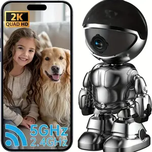 WESECUU Home Camera-Robot,3MP HD Intelligent  with Two-Way Voice, Auto Tracking, Siren Alarm Push, and Full Color Night Vision Security dual-band wifi