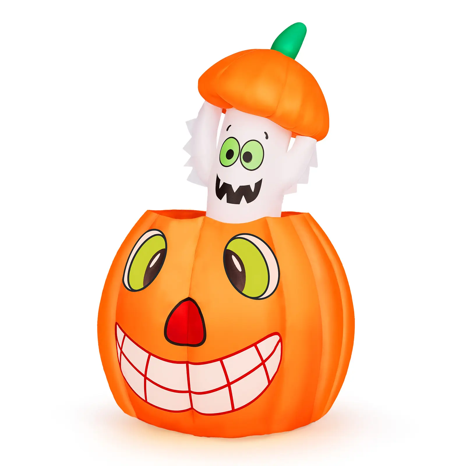 Ubesgoo 2.8 FT Halloween Inflatables Animated Pumpkin Ghost, Outdoor Decorations Blow Up Yard Decor with Built-in LEDs for Indoor Party Garden Lawn Decor Halloween Inflatables