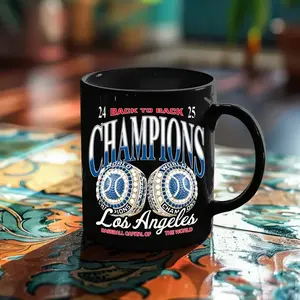 BNB Baseball Gift – Dodgers Back2Back 24 25 Champions  11oz/15oz Ceramic Mug, World Series Champions, LA Baseball Team, Sports Fan Gift, Perfect Xmas Gift for Dodgers Supporters LA Fans Besties or Family, Great World Series Keepsake and Everyday Drinkware