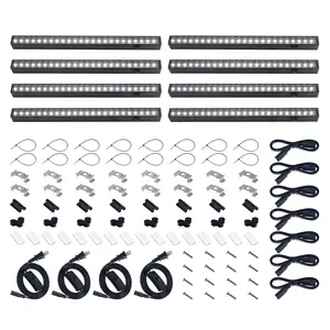 Barrina Plant Grow Lights, 1FT, Full Spectrum, Black Cover, 3 Mounting Modes, Magnetic Installation, Linkable, 5000K, 8 Packs