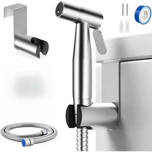 ​Easy-Install Bidet Sprayer, Handheld Stainless Steel Toilet Bidet with Pressure Control, Upgrade for Personal Freshness, Baby Rinse & Toilet Cleaning, Brushed Nickel Finish​