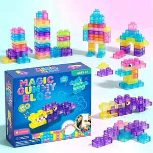 Stress Relief Jelly Block Toy, Soft Gel Building Blocks, Transparent Puzzle for Hand Skills, Free Assembly, 3+ Years, Birthday Gift, Stress Relief Gadgets, Stress Relief Tool