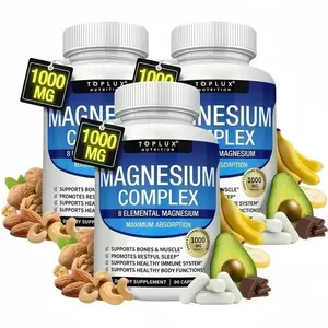 3 Bottles of Nutrition Magnesium Complex  7 Elemental 1000mg Sources Men Women Bone Muscle Sleep lmmune Support Nature Decent Fitness Dietary Supplement Malate Taurate Chelated for Easy Absorptionfor Bones Muscle Recovery Energy 90Capsules Glycinate