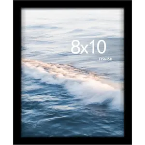 8x10 Picture Frame for Tabletop Display Horizontal or Vertical Wall Mounting Black