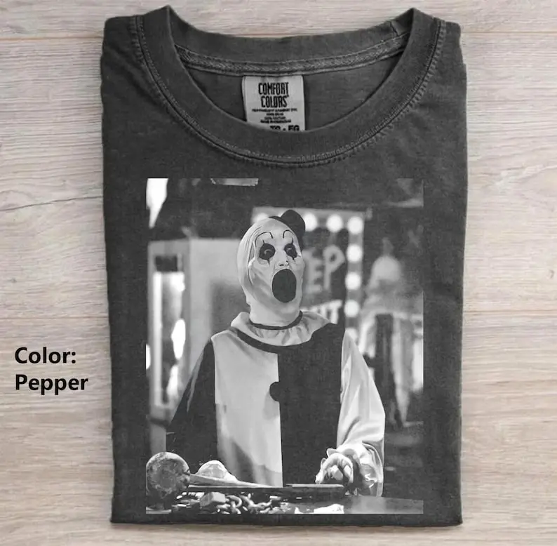 Vintage 90s Art The Clown Terrifier Comfort Colors Tshirt, Scary Horror Halloween T-shirt, Spooky Slasher Fan Gift, Halloween Horror Movie