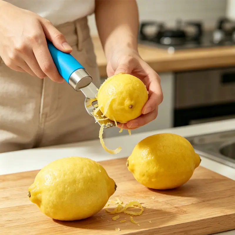 1/2 piece stainless steel lemon peeler with anti slip handle, suitable for orange peelers for fruits and vegetables, multifunctional fruit peeler