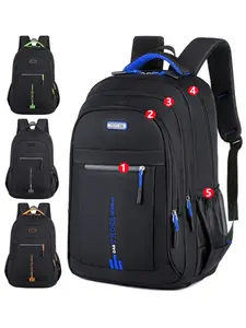 Men's Large Capacity Travel Backpack, Adjustable Straps, Multi-Pocket Business & School Bag, Travel Backpack, Casual Nylon Backpack, Multi Compartment Backpack, Backpack For School