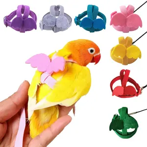 Adjustable Parrot Bird Harness Leash Set Anti-bite Training Harness Parrots Outdoor Flying Rope Cockatiel Small Birds Supplies