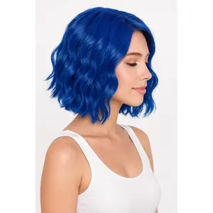Vibrant Marine Blue Body Wave Wig