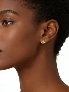 Mini Airplane Stud Earrings, Fashion Lightweight Design, Low Sensitivity Ear Rings for Girls & Women, Elegant Daily Wear Jewelry