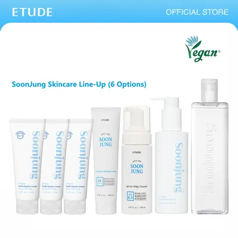 [ETUDE Official] Soonjung Daily Skincare | Hydro Barrier Cream Trio Set | 2X Barrier Intensive Cream | Clean Toner | Whip Cleanser | Cleansing Milk | 24H Hydration | Barrier Support | Nourishing Formula | Skin Repair, Moisturizer, Hydrating