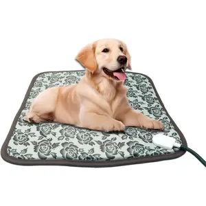 Pet Heating Pad for Dogs and Cats, 17.7x17.7 inches, Heated Dog Bed & Heated Cat Bed, Waterproof Cat Electric Heated Pad Mat for Dogs with Chew Resistant Cord and Constant Temperature for Indoor Use