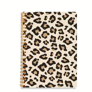 1PC Spiral Notebook, Leopard Print, for Work, Study and Gifts, Office, School Supplies Spiral Notebook 5.5*8.3in with 50 Sheets Girly Office Supplies