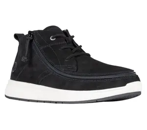 BILLY Footwear zip-on Men's Bl ack Suede Comfo rt Chukka