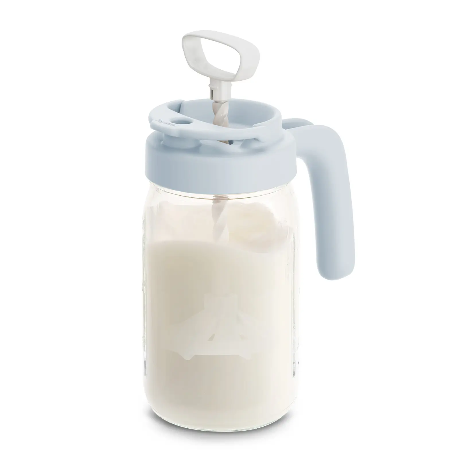 Papablic 24 Oz Wide Mouth Glass Jar Baby Food Processor Pitcher - BPA-Free Nursing Mixer for Mummy, Newborn Feeding, Infant Formula, Breastmilk with Fat Layer, Milk Supply Support