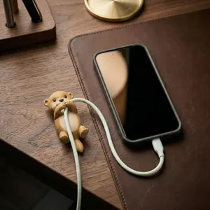 Otter Cable Holder for Desk — Stick-On Phone Charger Organizer