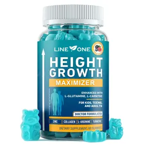 LINE ONE Growth Gummies to Grow Taller - Height Growth Maximizer with Calcium for Bone Strength, Natural Get Taller Supplement to Increase Bone Growth Adults, Teens & Kids, Free of Growth Hormone