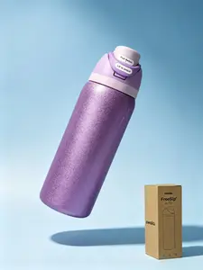 Owala Purple Glitter Insulated Stainless Steel Vacuum Flask Water Bottle - BPA-Free, Leak-Proof, Double-Wall Insulation, Portable, Stylish, Flip-Top Locking Lid, All-Day Cold Retention, Ideal for Gym, Travel, Bottle Vacuum Flasks