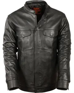 Milwaukee Leather Men's Club Style Shirt Jacket - Mlm1610-Black