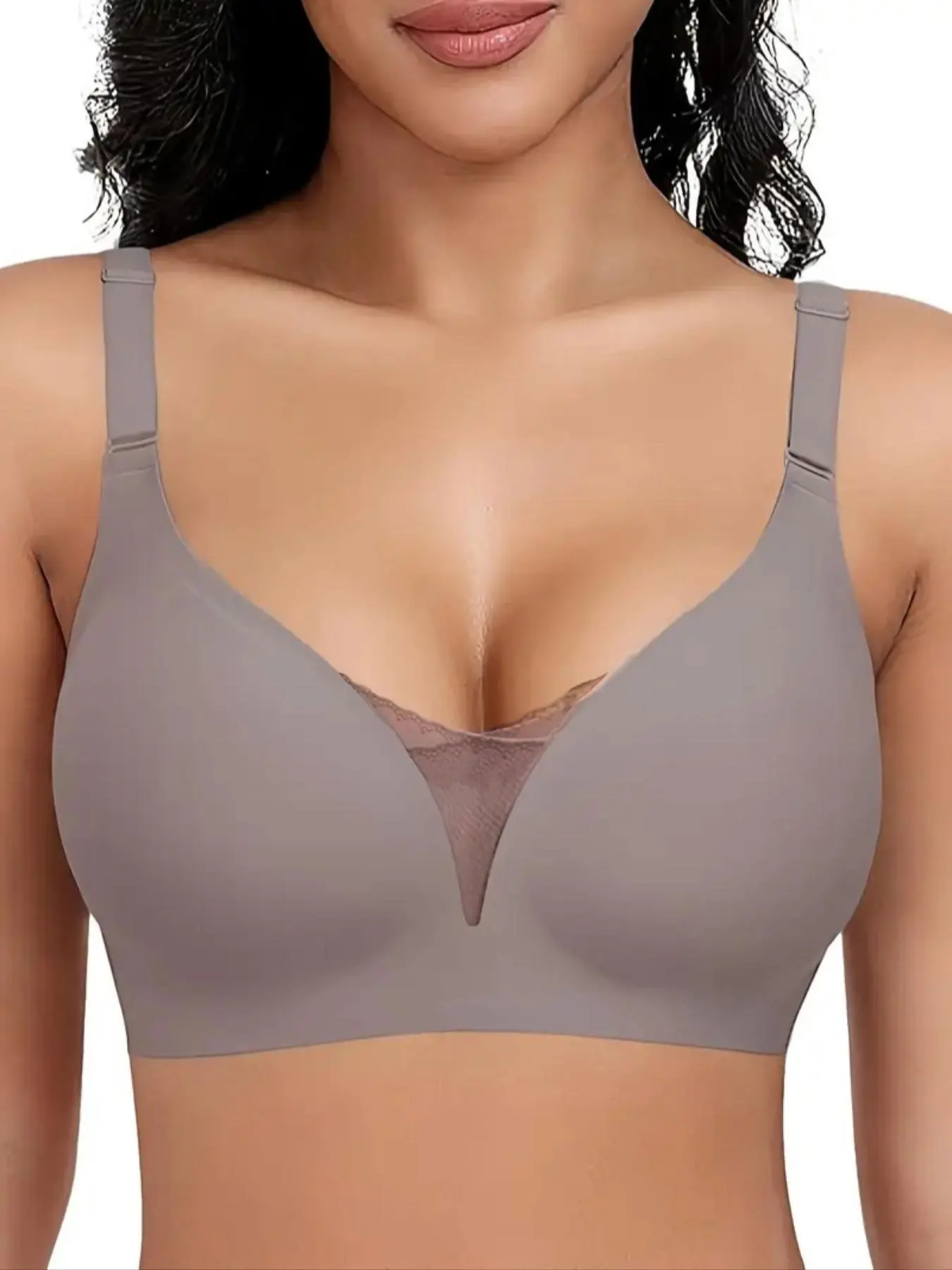 Women's Solid Wireless Bra, Wirefree Bra, Comfortable Breathable Seamless Bra, Soft Supportive Lingerie for Daily Wear, Multiway Bra