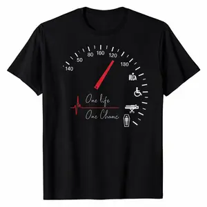 100% Pure Cotton Comfortable Basic Tee Men's Funny EMS Paramedic Graphic T-Shirt One Life One Chance Speedometer Tee First Responder Gift Casual Short Sleeve Shirt Black Humor Medical Streetwear Top Menswear Breathable, t-shirt pure cotton graphic tee