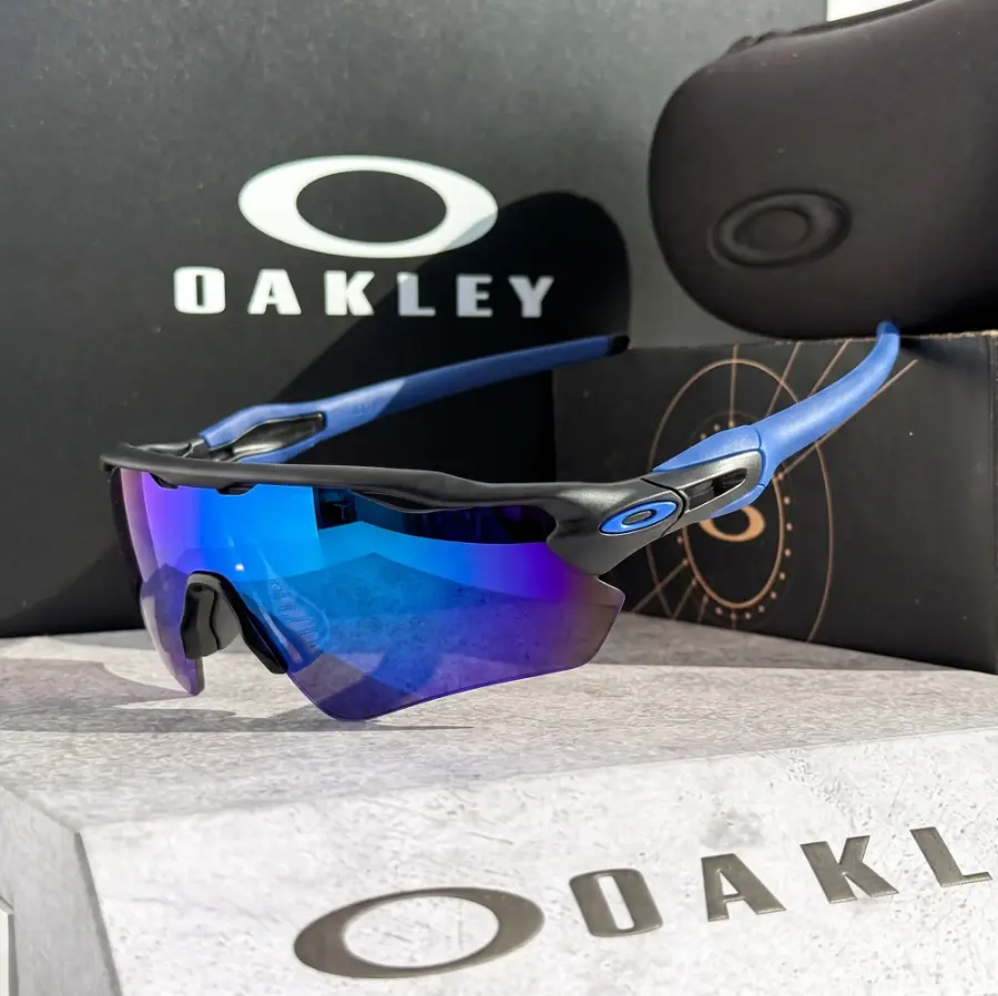Oakley Premium Wraparound Sports Sunglasses, UV400 Protection Cycling Running Driving Outdoor Eyewear for Men and Women, Lightweight Performance Sun Glasses