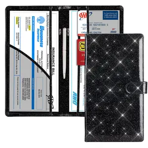 Car Registration & Insurance Card Holder, Car License Document Compartment Organizer, Car Interior Accessories for Women & Men, Travel Document Holder