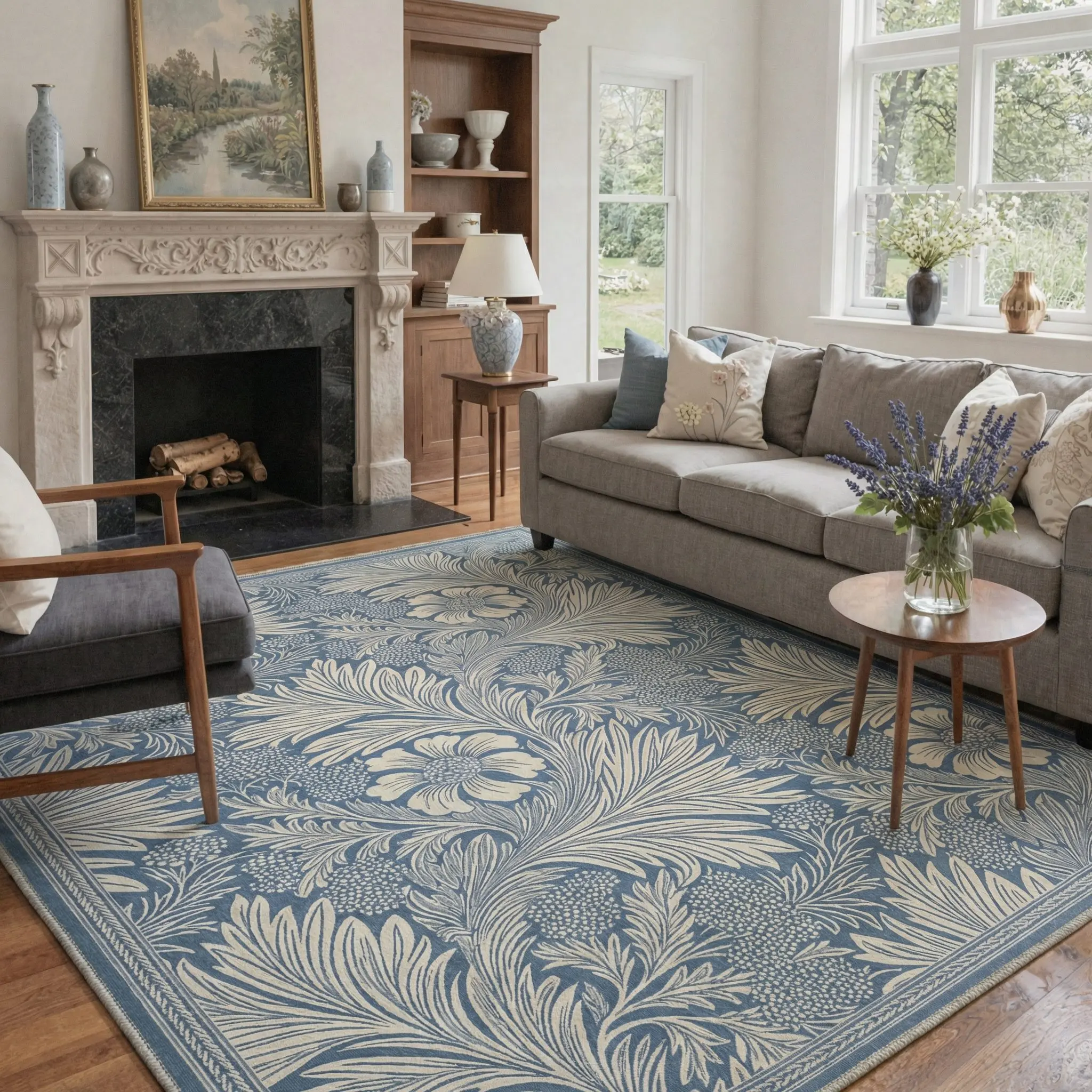【Deals For You Days】GENIMO Carpet – Machine Washable, Pet Friendly, Soft Area Rug, Non-Slip Floor Rug, Perfect Home Decor for Any Room ,ARC1481-INDIGO
