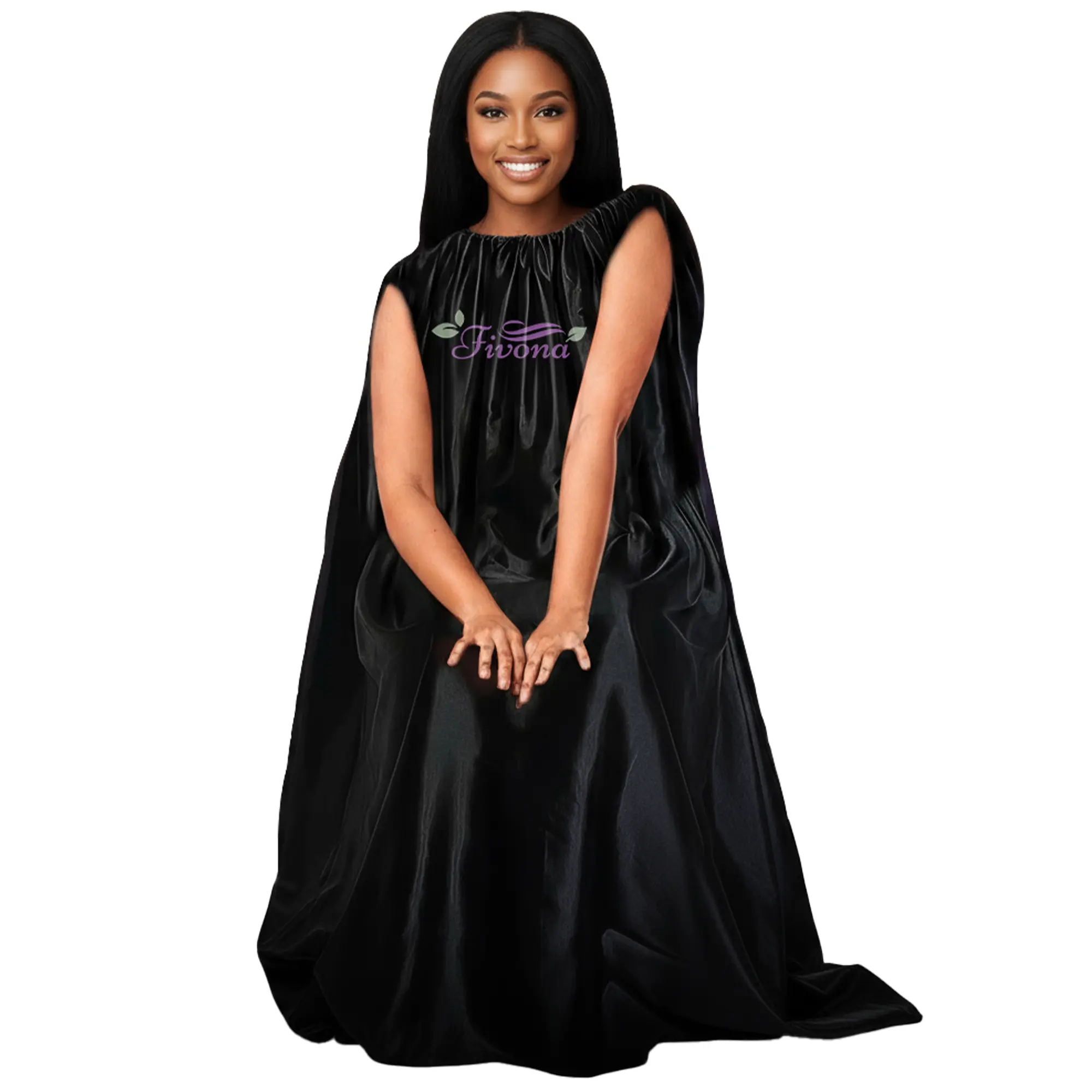 FIVONA Yoni Steam Gown - Universal Size Full Body Covering - Luxuriously Soft Fabric - V Steam Gown with Stretch Ribbing for Spa, Sauna, Beauty Salon or Home