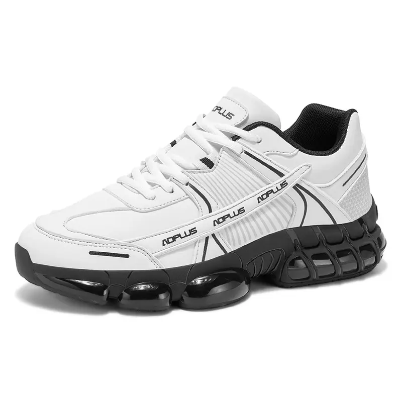 Men's Chunky Platform Sneakers Shock Absorbing Air Cushion Running Shoes Lightweight Non Slip Fashion Athletic Trainers Casual Walking Daily Outdoor Footwear