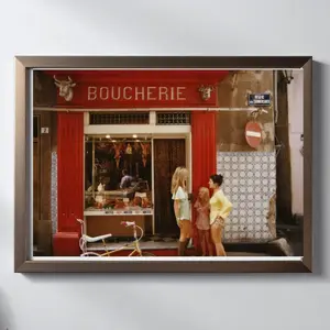 Saint-tropez Boucherie Poster, Vintage Wall Art Print, French Riviera Photography, Mid Century Retro Travel Decor