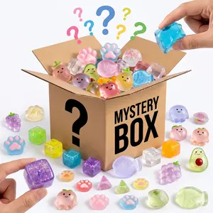 [Gift Ready] 25Pcs Mystery Boxes Mini Squeeze Toys Blind Box Collection | Cute Simulated Fruit Fish Bun Ice Cube Squishies | Sensory Fidget Calming Toys For Focus Stress Relief | Ultimate Birthday Party Favors Christmas Halloween Surprise Gift