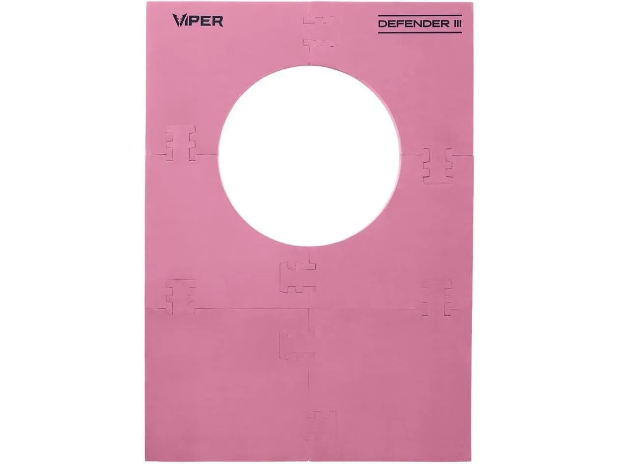 Viper Defender III Dartboard Surround, Snap-Together EVA Foam Wall Protection, Reversible Pink & Black with Universal Fit for 18" & 17.75" Boards
